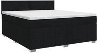 vidaXL Bett Boxspringbett mit Matratze Schwarz 180 x 200 cm Stoff (1-tlg)