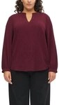 s.Oliver Langarmbluse Bluse Strukturierte Bluse rot 4XL (48)
