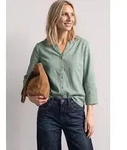 STREET ONE Shirtbluse aus reiner Baumwolle gr&uuml;n 34 EU
