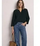 STREET ONE Hemdbluse 3/4-Arm Bluse aus Cord mit Split Neck gr&uuml;n 34 EU