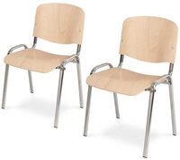 BRB-Lagertechnik Besucherstuhl 2-tlg. Holzschalen-Stapelst&uuml;hle-Set, Buche,...