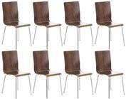 CLP Besucherstuhl Pepe (8er Set), ergonomisch geformter Holzsitz