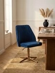 KADIMA DESIGN B&uuml;rostuhl Schreibtischstuhl Dunkelblau Samt Design Drehstuhl mit