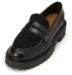 Marc O'Polo aus gewachstem Leder und Teddyfell Loafer schwarz 40 EU