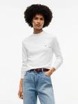 Langarmshirt TOMMY HILFIGER "SLIM CODY MOCK-NK LS", Damen, Gr. M (40), wei&szlig; (ecru),