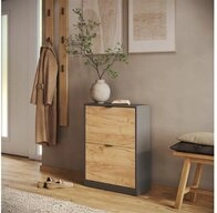 Vicco Schuhkipper Gizmo, Goldkraft Eiche/Anthrazit, 59 x 77.6 cm mit 2 F&auml;chern...