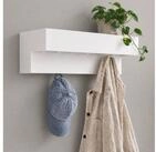 DanDiBo Wandgarderobe Garderobenleiste mit Ablage 60 cm Metall 96742 Wei&szlig;