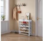 en.casa Schuhregal, &raquo;Boppeelo&laquo; mit Schublade 94 x 75 x 30 cm 5 Ablagen Wei&szlig;