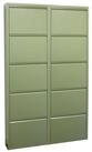 ebuy24 Schuhschrank Pisa Schuhschrank mit 10 Klappen/T&uuml;ren in Metall g gr&uuml;n