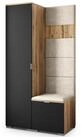 Masseno Garderobenschrank LORI 95 x 181 cm Garderoben-Set mit 1 T&uuml;r Eiche Wotan