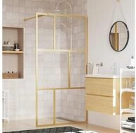 vidaXL Walk-in-Dusche vidaXL Duschwand f&uuml;r Begehbare Dusche ESG Klarglas Golden