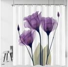 LuxusKollektion Duschvorhang Duschvorhang 180x200cm Violette Blumen H200 x B180...