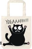 Abendtasche moses. Ed, the Cat Shopper Cat Yoga - Stofftasche aus 100% Baumwoll
