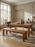 KADIMA DESIGN Sitzbank Esszimmer Sitzbank MUMBAI Massiv-Holz 180x45x35 cm...