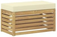 vidaXL Sofaelement Outdoor Hocker Bank Massivholz Wei&szlig; (1 St)
