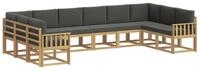 vidaXL Gartenlounge-Set Outdoor-Sofagarnitur 10 stk. Wei&szlig; und Anthrazit,...