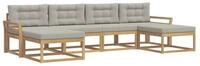 vidaXL Gartenlounge-Set Outdoor-Sofagarnitur 6 stk. Wei&szlig; und Hellgrau, (6-tlg)