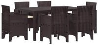 vidaXL Loungeset vidaXL Garten Essgruppe 7 stk. Braun Polt Rattan