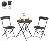 LuxusKollektion Balkonset Bistroset 2 St&uuml;hle Balkonm&ouml;bel Schwarz Schwarz mit...