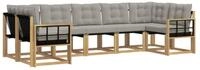 vidaXL Gartenlounge-Set Outdoor-Sofagarnitur 7 stk. Wei&szlig; und Hellgrau, (7-tlg)