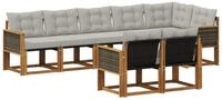 vidaXL Gartenlounge-Set Outdoor-Sofagarnitur 8 stk. Nat&uuml;rlich und Hellgrau,...