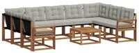 vidaXL Gartenlounge-Set Outdoor-Sofagarnitur 10 stk. Nat&uuml;rlich und Hellgrau,