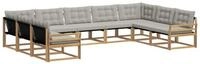 vidaXL Gartenlounge-Set Outdoor-Sofagarnitur 9 stk. Wei&szlig; und Hellgrau, (9-tlg)