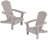 COSTWAY Gartenstuhl (2 St), Adirondack Stuhl klappbar, aus Holz
