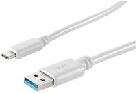 S-Conn USB Kabel 3.0 USB A Stecker > USB 3.1 Typ C Stecker wei&szlig; 3,0m USB-Kabel