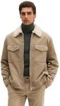 Cordjacke MARC O'POLO, Herren, Gr. S, beige (charleston gray), Cord, Obermaterial: