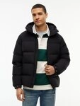 Tommy Hilfiger Daunenjacke DOWN HOODED PUFFER JKT mit Logo-Patch, mit Kapuze, mit