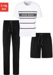 Bruno Banani Pyjama (Spar-Set, 3 tlg) Shirt mit Shorts und langer Hose