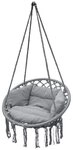 Spetebo H&auml;ngestuhl Relax H&auml;ngesessel mit Kisssen 80x60 cm hellgrau (Set, 1...