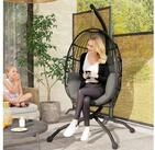 Outsunny H&auml;ngesessel Eif&ouml;rmig, faltbar mit Becherhalter, abnehmbar waschbar...