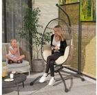 Outsunny H&auml;ngesessel mit Gestell, faltbar, Becherhalter, abnehmbar waschbarer...