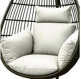 Homescapes Sitzkissen H&auml;ngesessel-Kissen Outdoor &ndash; Natur mit Kopfst&uuml;tze