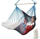 LuxusKollektion H&auml;ngesessel H&auml;ngesessel Netz Baumwollseil 240x80cm Schwarz Rot Blau