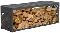 ML-DESIGN Kaminholzregal Brennholzregal Innen/Aussen mit Sitzbank, Metall...