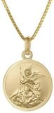 trendor Kette mit Anh&auml;nger 41428, Erzengel Michael Gold 333 an goldplattierter