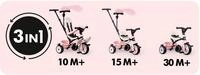 Smoby Dreirad Outdoor Mitwachsendes 3-in-1 Dreirad Baby Balade rosa 7600741404