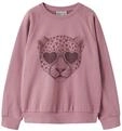 Sweatshirt NAME IT "NKFVENUS LS NREG SWEAT BRU", M&auml;dchen, Gr. 122/128, rosa (lilas