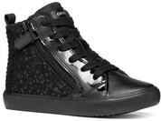 Sneaker GEOX "J GISLI GIRL", M&auml;dchen, Gr. 27, schwarz, Lederimitat, Textil,...