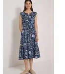 CECIL Midikleid mit allover Print blau 3XL (48)
