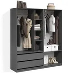 Livinity&reg; Kleiderschrank Trento, Anthrazit, 2er Set (2-St) grau
