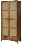 Massivmoebel24 Dreh-/Schwebet&uuml;renschrank MIZUMI Mango Massivholz hellbraun