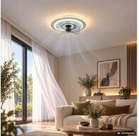 GLOBO LIGHTING Deckenventilator, LED Deckenventilator Metall Sandfarben Dimmbar