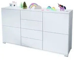 Vladon Sideboard Rova V1 (Kommode mit 4 T&uuml;ren, 4 Schubladen, Made in Germany),...
