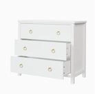 LuxusKollektion Kommode Kommode 3 Schubladen wei&szlig; MDF 40x80x74 cm (1 St)