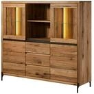 Massivmoebel24 Highboard MONTREUX LUX Wildeiche / Zerreiche Massivholz natur