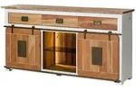 Massivmoebel24 Sideboard RAILWAY LUX Mango / Altholz Massivholz wei&szlig;...